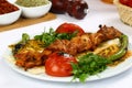 Chicken kebab on skewer Royalty Free Stock Photo