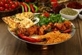 Chicken kebab on skewer Royalty Free Stock Photo