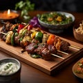 chicken kebabkebab with vegetables