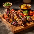 chicken kebabkebab with vegetables