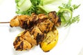 Chicken kebabs from above Royalty Free Stock Photo