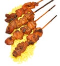 Chicken Kebabs With Rice Royalty Free Stock Photo