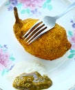 Chicken kiev on bone close up photo Royalty Free Stock Photo