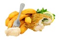Chicken Kiev and chips meal Royalty Free Stock Photo