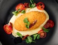 Chicken kiev cutlet with mashed potato Royalty Free Stock Photo