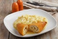 Chicken Kiev with mashed potato Royalty Free Stock Photo