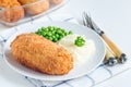 Chicken Kiev, ukrainian cuisine. Chicken cutlets in bread crumbs Royalty Free Stock Photo