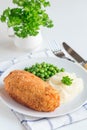 Chicken Kiev, ukrainian cuisine. Chicken cutlets in bread crumbs Royalty Free Stock Photo