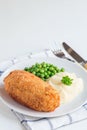 Chicken Kiev, ukrainian cuisine. Chicken cutlets in bread crumbs Royalty Free Stock Photo