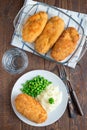 Chicken Kiev, ukrainian cuisine. Chicken cutlets in bread crumbs Royalty Free Stock Photo