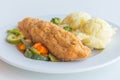 Chicken Kiev with vegetables and potatoes. Royalty Free Stock Photo