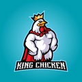 Chicken king cartoon logo Royalty Free Stock Photo