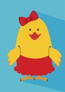 Chicken ladie cartoon Royalty Free Stock Photo