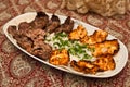 Chicken and lamb kebab Royalty Free Stock Photo