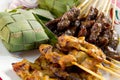 Chicken and Lamb Satay Skewers with Ketupat Rice