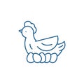 Chicken layer line icon concept. Chicken layer flat vector symbol, sign, outline illustration.