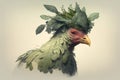 Chicken Leaves On Head Roots On Neck. Generative AI Royalty Free Stock Photo