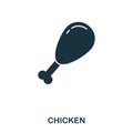 Chicken Leg icon. Mobile apps, printing and more usage. Simple element sing. Monochrome Chicken Leg icon illustration.
