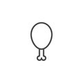 Chicken leg outline icon