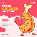 Banner design of fresh chicken anytime