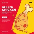 Banner design of grilled chicken special food for this week Royalty Free Stock Photo