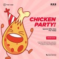 Banner design of chicken party Royalty Free Stock Photo