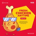 Banner design of fresh chicken anytime order now