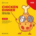 Banner design of chicken dinner special food for this week Royalty Free Stock Photo