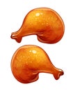 Chicken Leg. Turkey haunch. Bird food. Vector. Eps10 illustration.