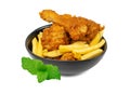 Chicken Legs Isolated, Fry Breaded Drumstick, Deep Fried Chicken Pieces Royalty Free Stock Photo