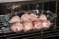 Chicken legs in the oven Royalty Free Stock Photo