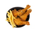 Chicken Legs Isolated, Fry Breaded Drumstick, Deep Fried Chicken Pieces Royalty Free Stock Photo