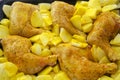Chicken legs and potato Royalty Free Stock Photo