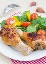 Chicken legs and salad Royalty Free Stock Photo