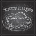 Chicken Legs scetch on a black board Royalty Free Stock Photo