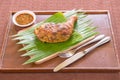 Chicken legs served on wood plate Royalty Free Stock Photo