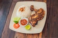 Chicken with lemongrass and rice Balinese dish. Lifestyle Royalty Free Stock Photo