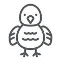 Chicken line icon, animal and bird, chick sign, vector graphics, a linear pattern on a white background. Royalty Free Stock Photo