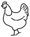 Chicken line icon. Poultry symbol. Rural bird