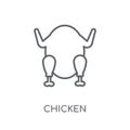 Chicken linear icon. Modern outline Chicken logo concept on whit