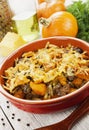 Chicken liver baked with pumpkin and cheese Royalty Free Stock Photo