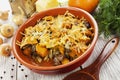 Chicken liver baked with pumpkin and cheese Royalty Free Stock Photo