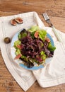 Chicken liver and fig salad Royalty Free Stock Photo