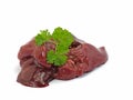 Chicken liver isolated against white background Royalty Free Stock Photo