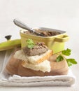 Chicken liver pate on bread Royalty Free Stock Photo