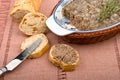 Chicken liver pate on bread Royalty Free Stock Photo