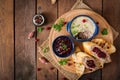 Chicken liver pate with cranberry sauce Royalty Free Stock Photo