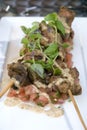 Chicken liver skewers