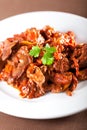 Chicken livers with tomato sauce Royalty Free Stock Photo