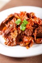 Chicken livers with tomato sauce Royalty Free Stock Photo